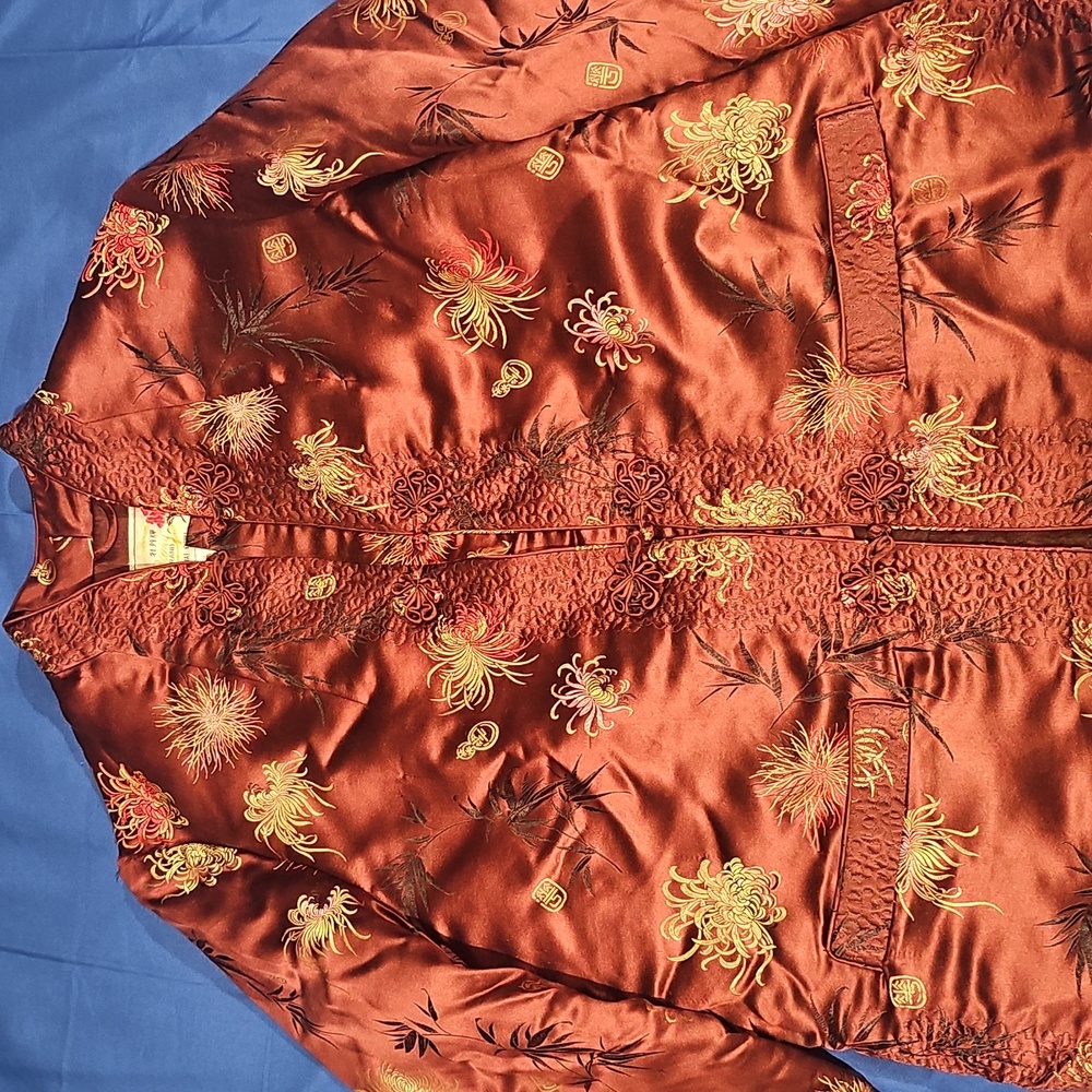 Vintage Elegant  Floral Ladies Peony Brand Shanghi China Golden Camel Jacket